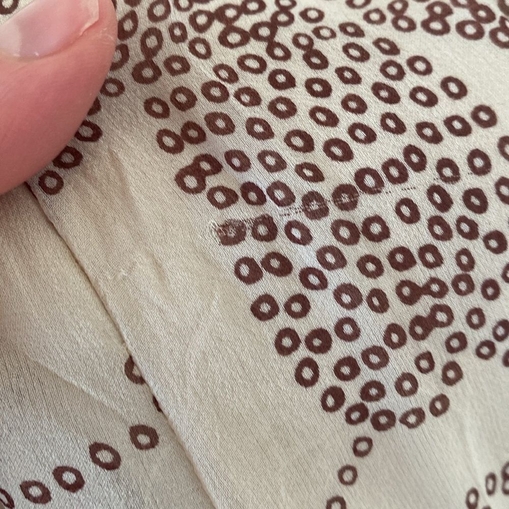 BCBG Beaded Cream & Brown Floral Silk Gown Size 2 - Picture 12 of 16